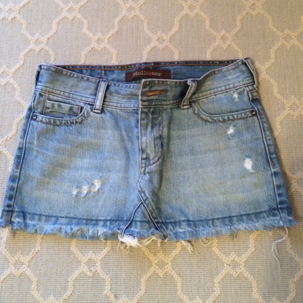 Hollister Light Blue Denim Mini Skirt